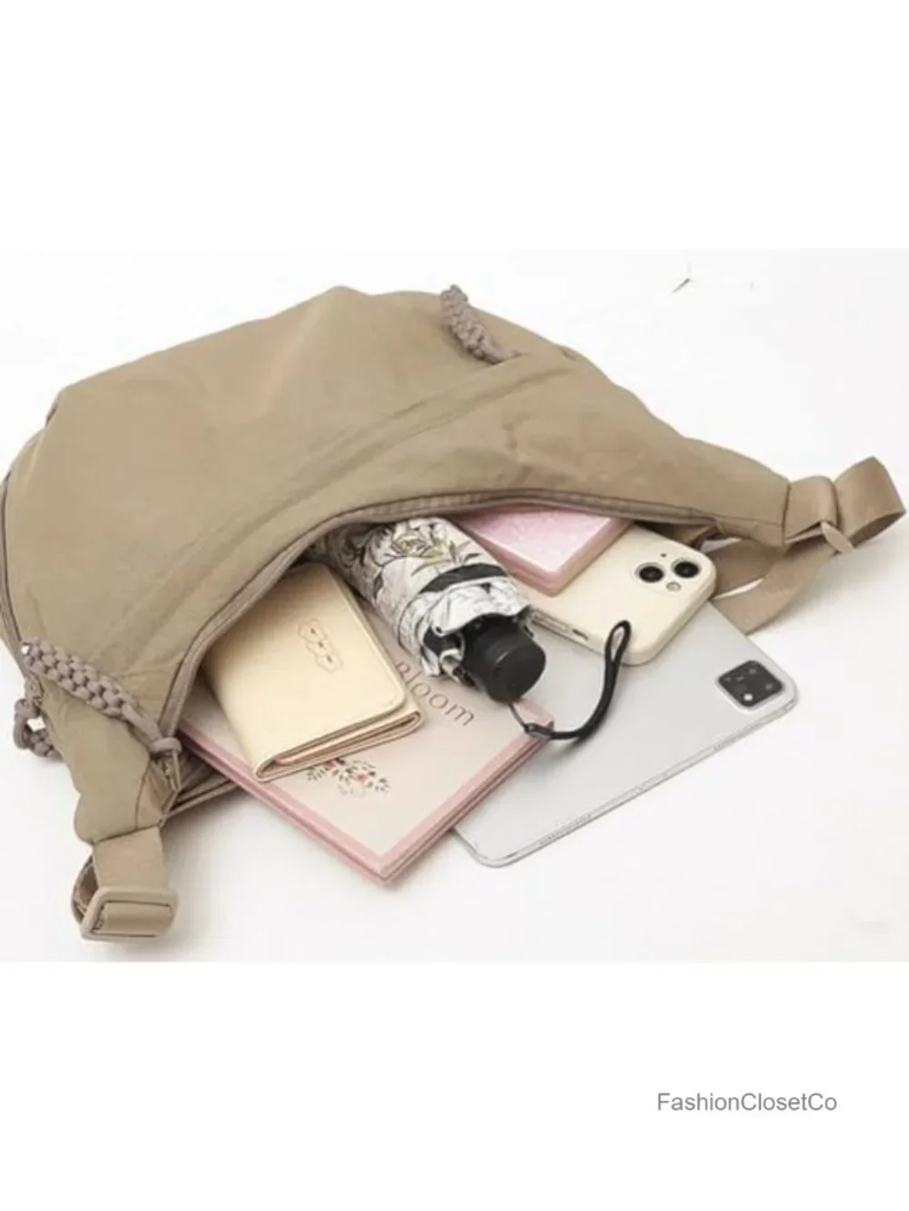 Hobo Bag Crescent Shoulder Bag Retro Nylon Canvas Crossbody Slouchy Dumpling